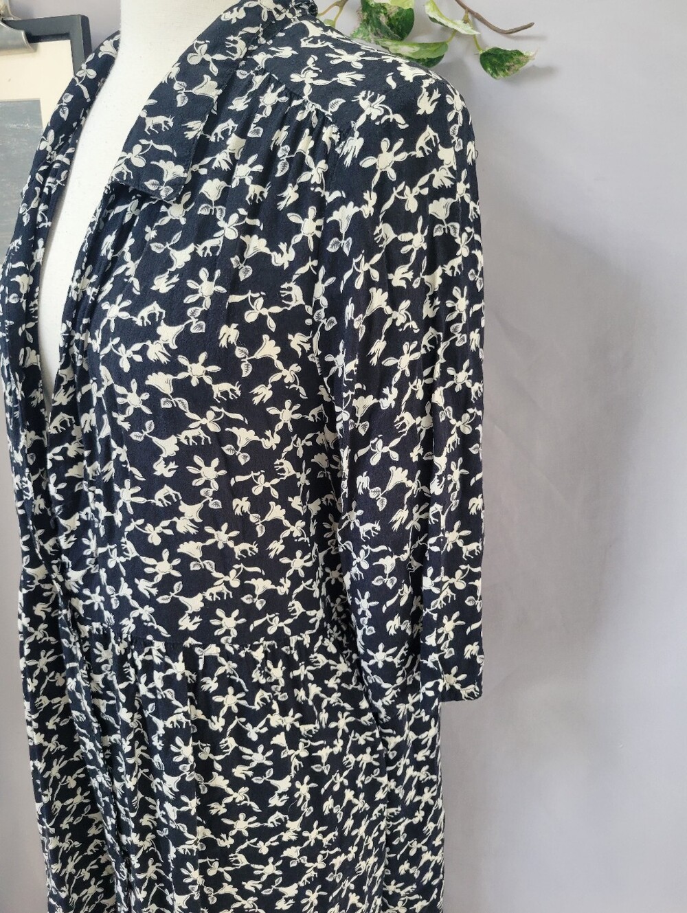 Ba&Sh Cocea A Line Mini Floral Dress Black White 3 or US 10 or L - Picture 8 of 14